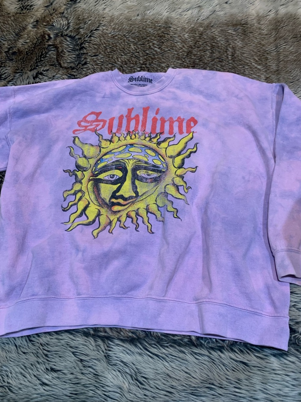Sublime Tour Tie-Dye Purple Crew Neck Sweatshirt size L/XL